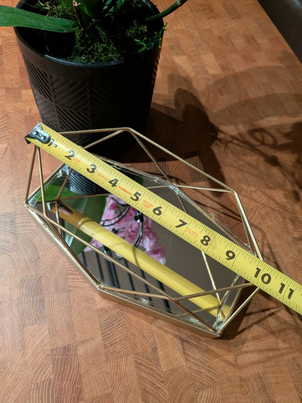 Geometric Mirror Trinket Jewelry Tray